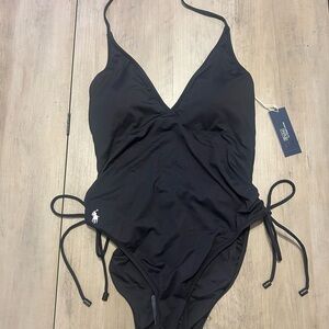 Polo Ralph Lauren Black Swimsuit with Open Back